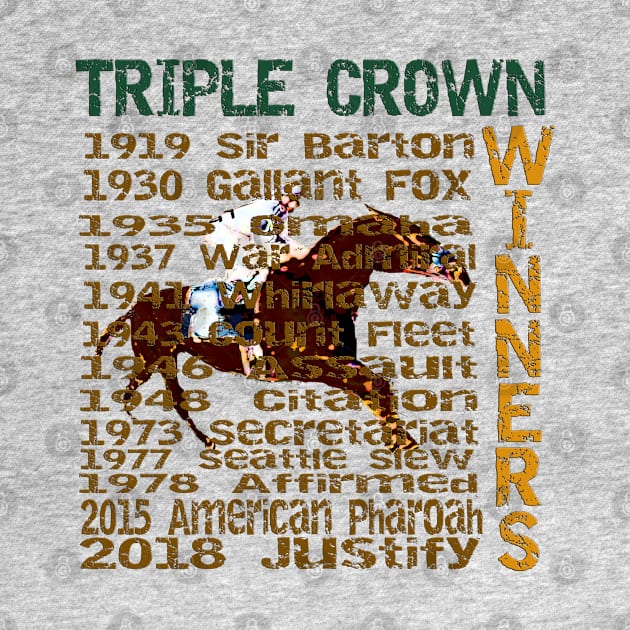 Triple Crown Winners 2018 - Famous Racehorses by Ginny Luttrell